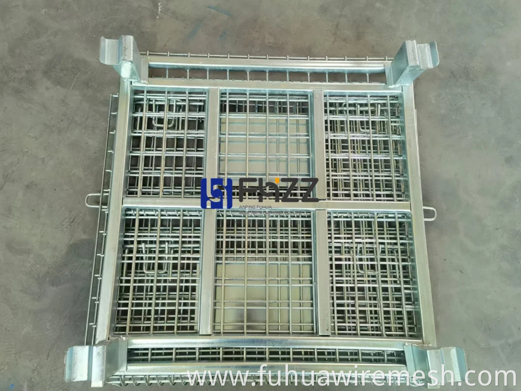 Hot Dipped Galvanized Welded Mesh Wire Foldable Metal Storage Cages for Warehouses and Logistics Centers